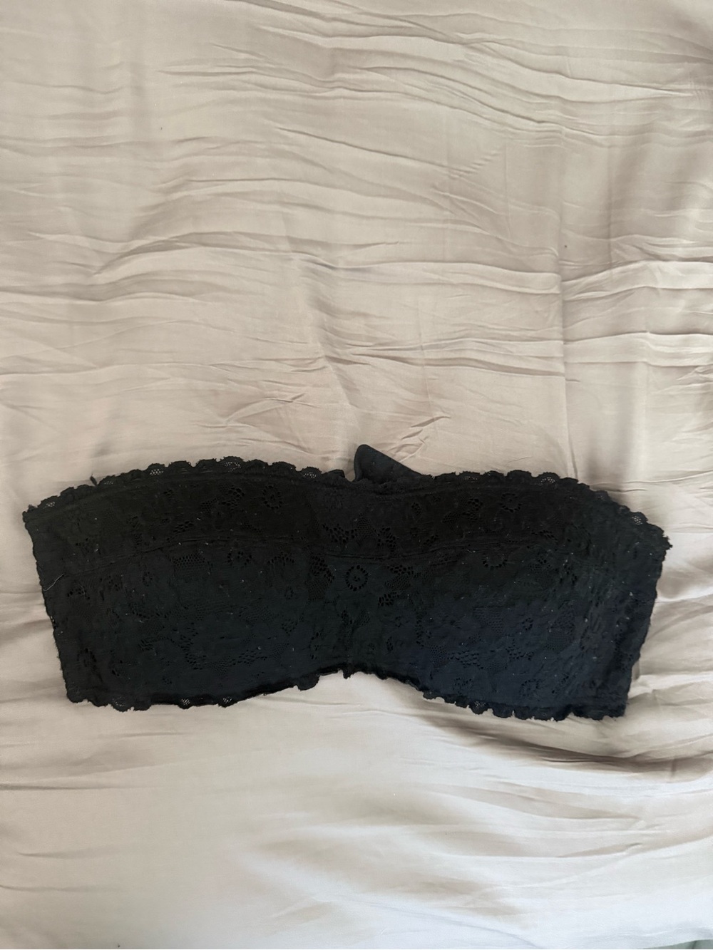 aerie Black Lace Strapless Bandeau